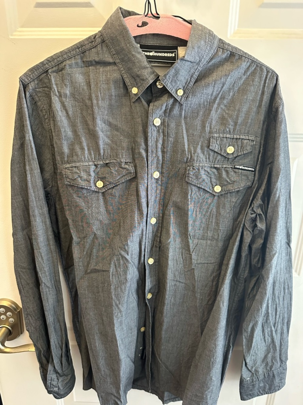 The Hundreds Men’s Long-Sleeve Button-Down Shirt - Charcoal Gray